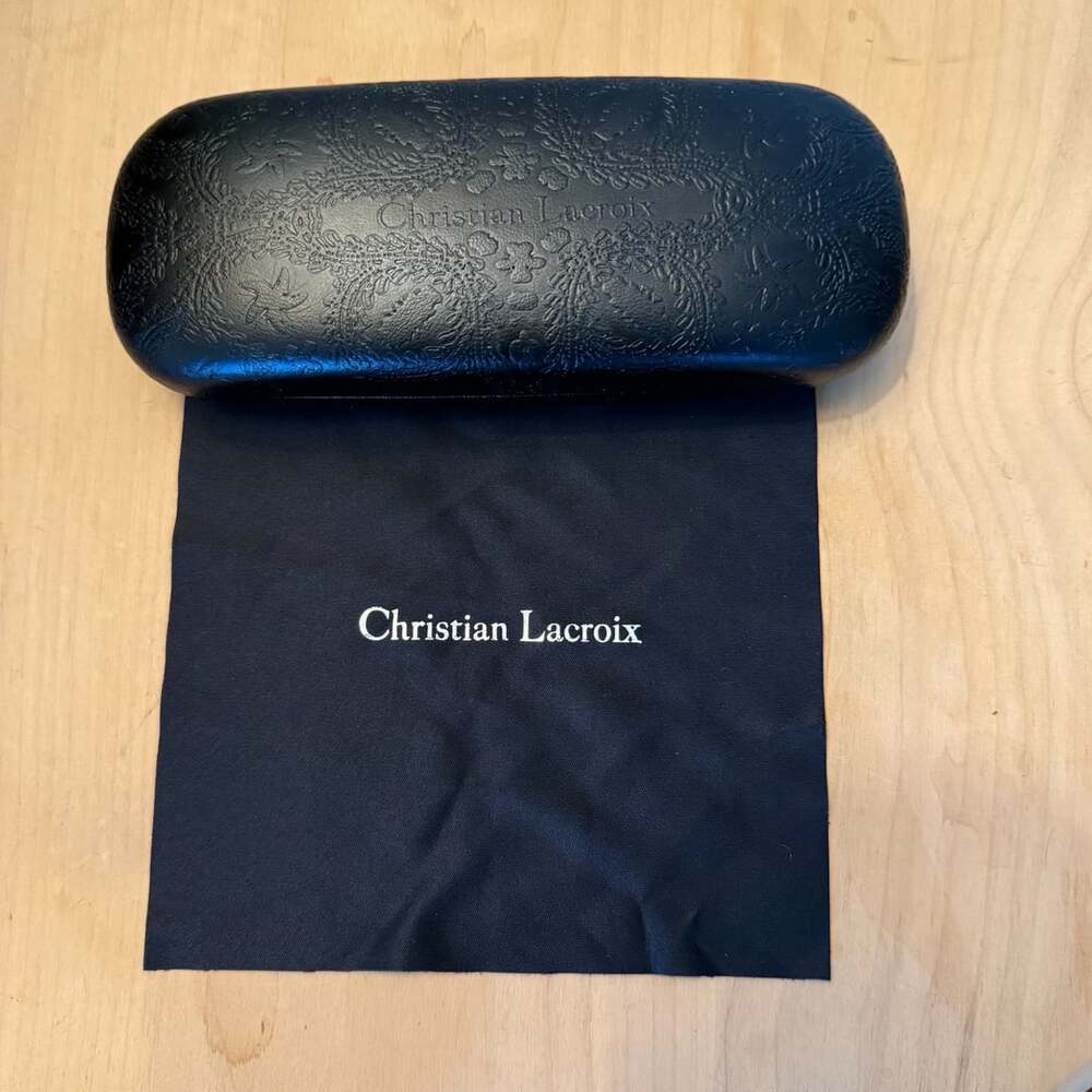Christian Lacroix Embossed Eyeglass Case With Cloth